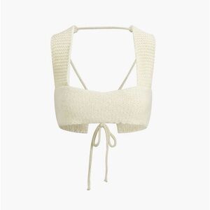 Commense Official knitted cream crop top size small